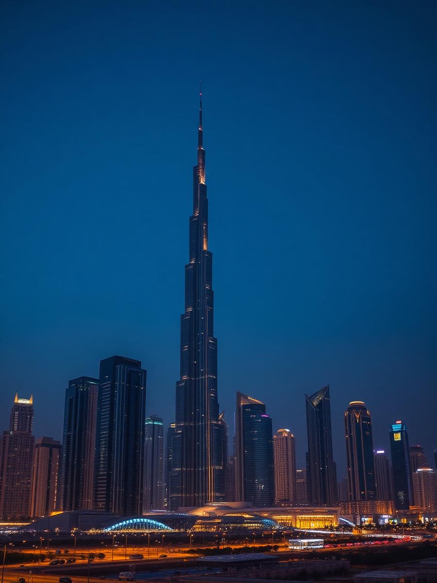 Dubai skyline at dusk